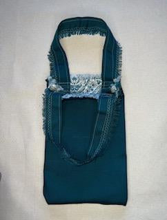 Green & White Fringe Bag