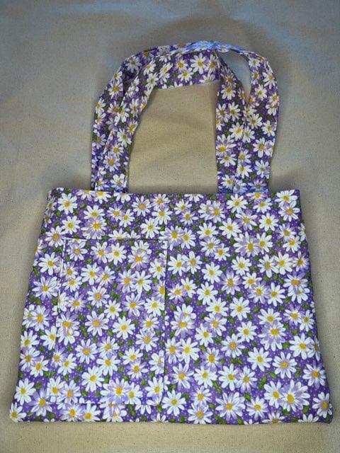 Light Purple Floral Bag with White Daisies