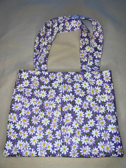 Light Purple Floral Bag with White Daisies