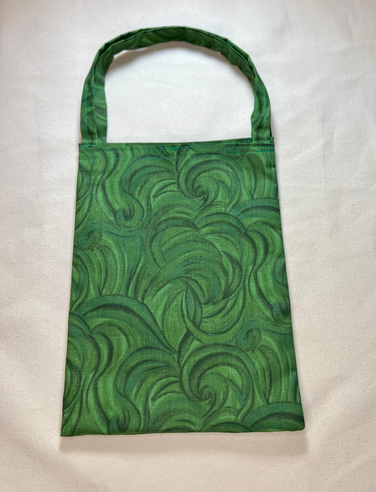 Green Swirls Book or Tablet Bag