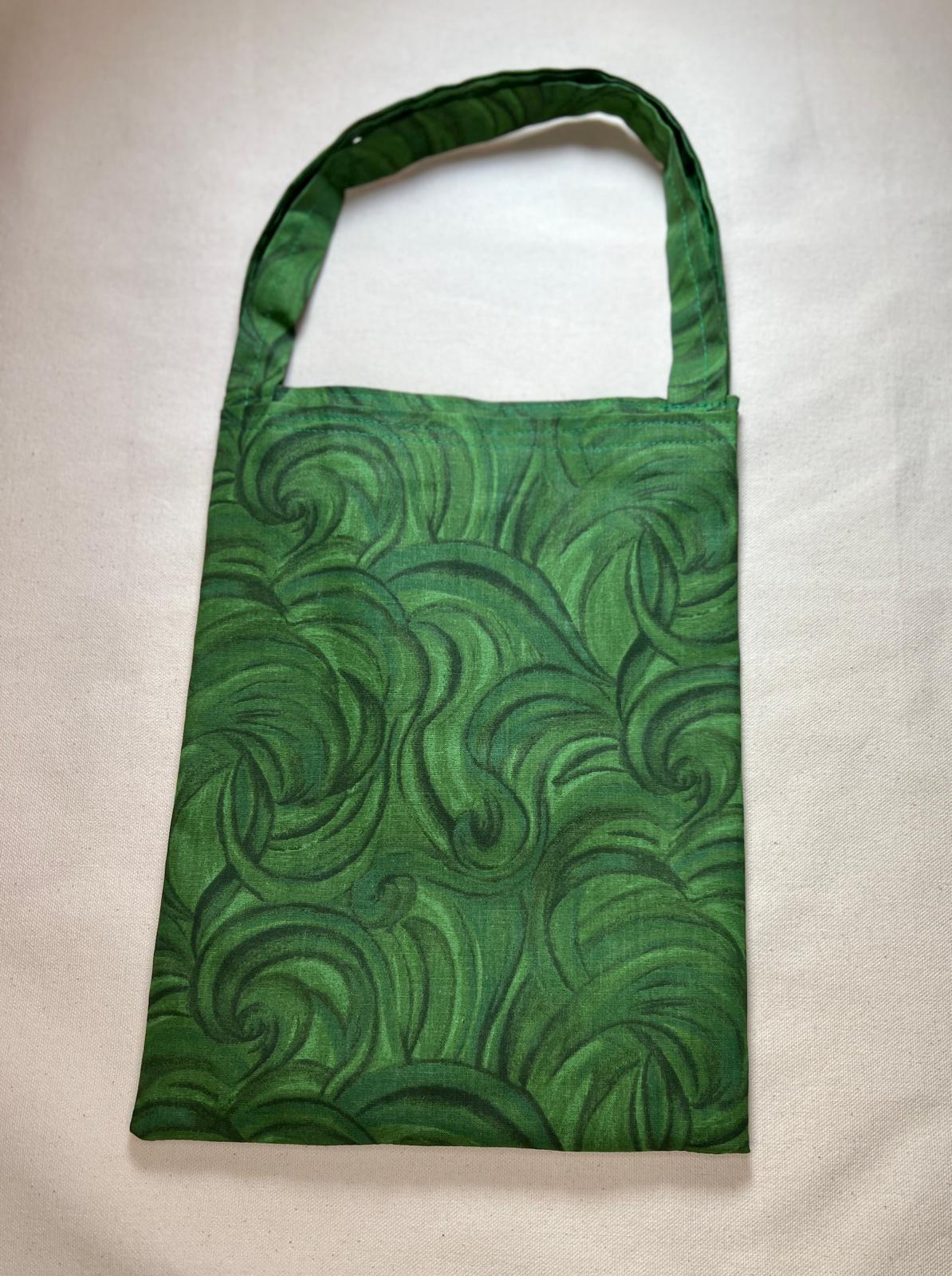 Green Swirls Book or Tablet Bag