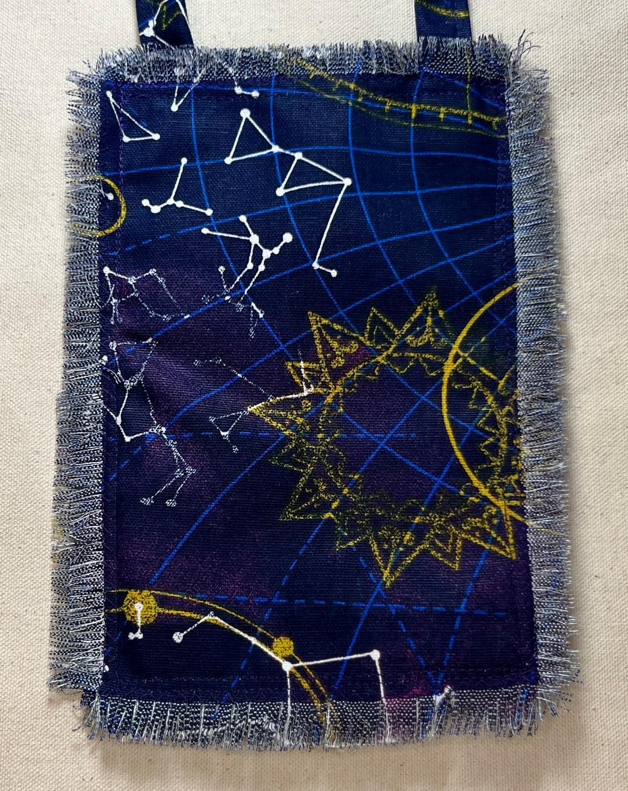 Cell Phone Bag with Deep Blue Cosmic Print