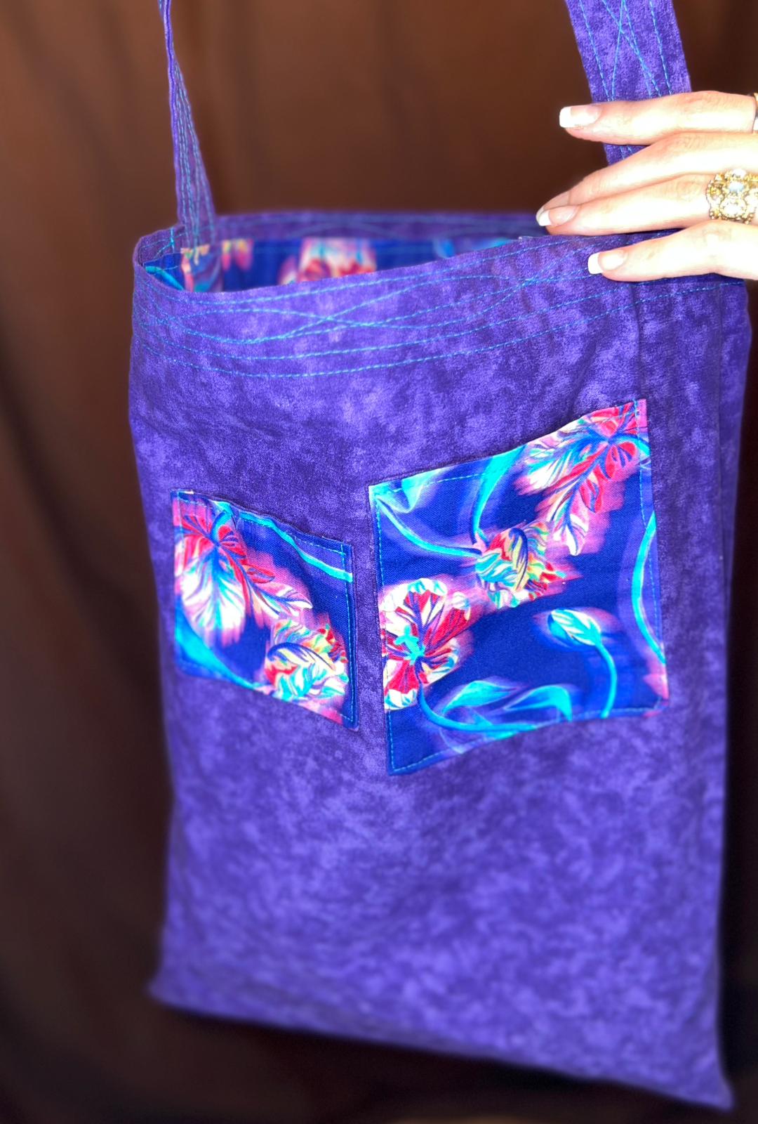 Sling Bag, Electric Blue, Pink & Purple