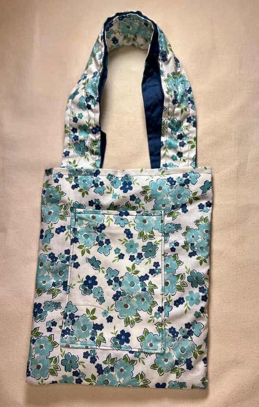 Light Blue & Navy Floral Bag