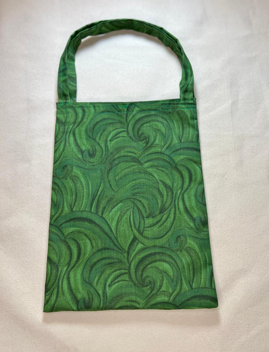 Green Swirls Book or Tablet Bag