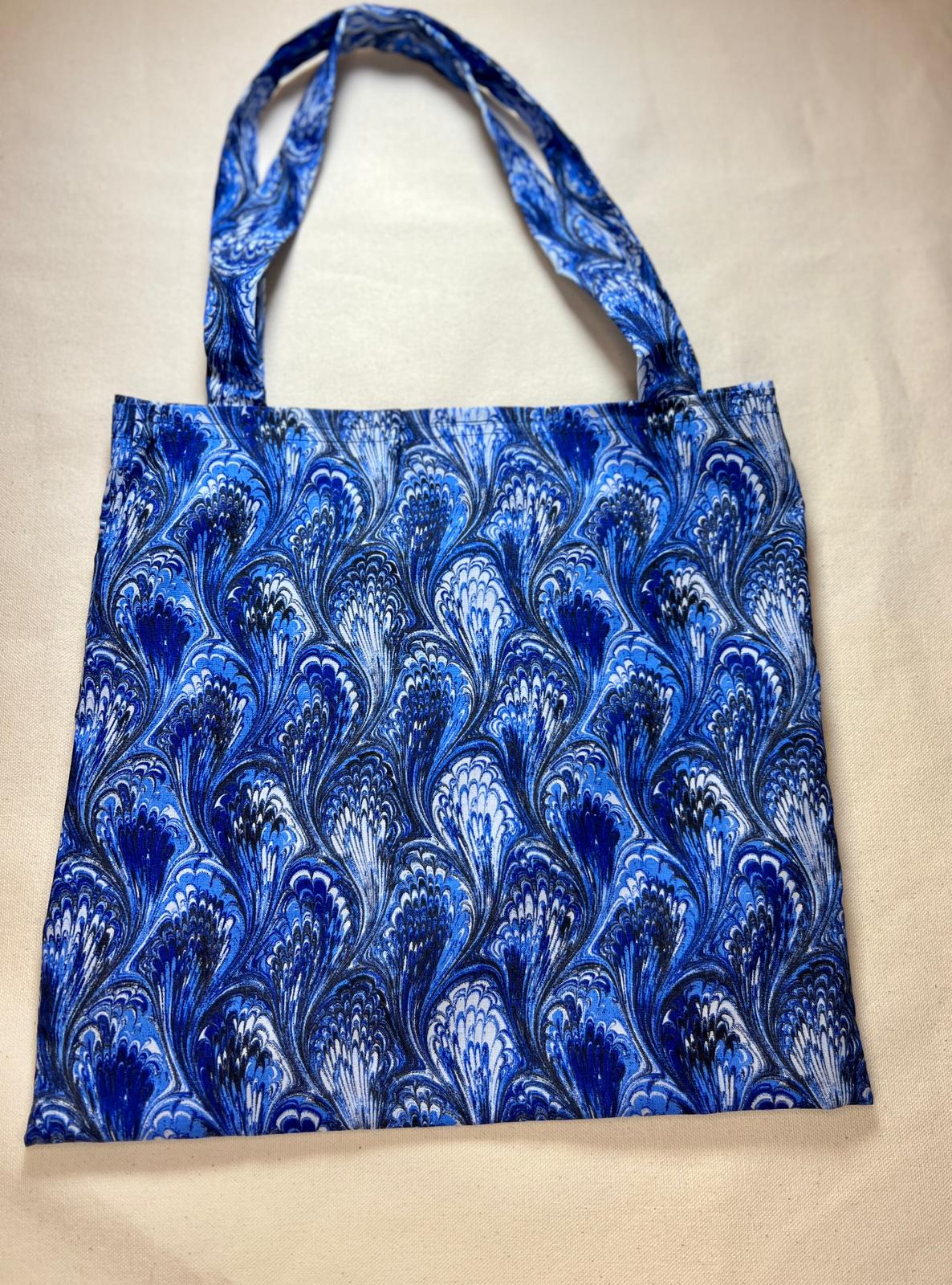 File Folder Tote Bag with Blue Swirls